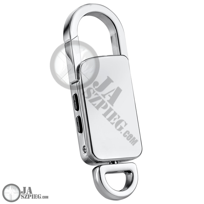 Dyktafon ukryty w Brelok-Kłódka - Bardzo długi czas pracy 15h - Osłona metalowa